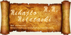 Mihajlo Miletaški vizit kartica
